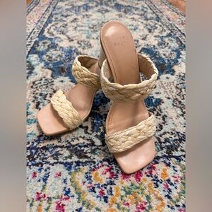 A New Day Basil Cream Raffia Braided Strap Sandals - Sz 8.5